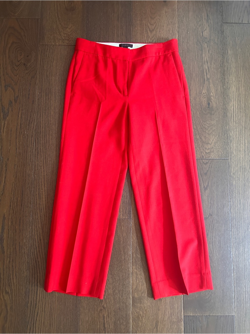 J. Crew Vibrant Red Cropped Tailored Pants